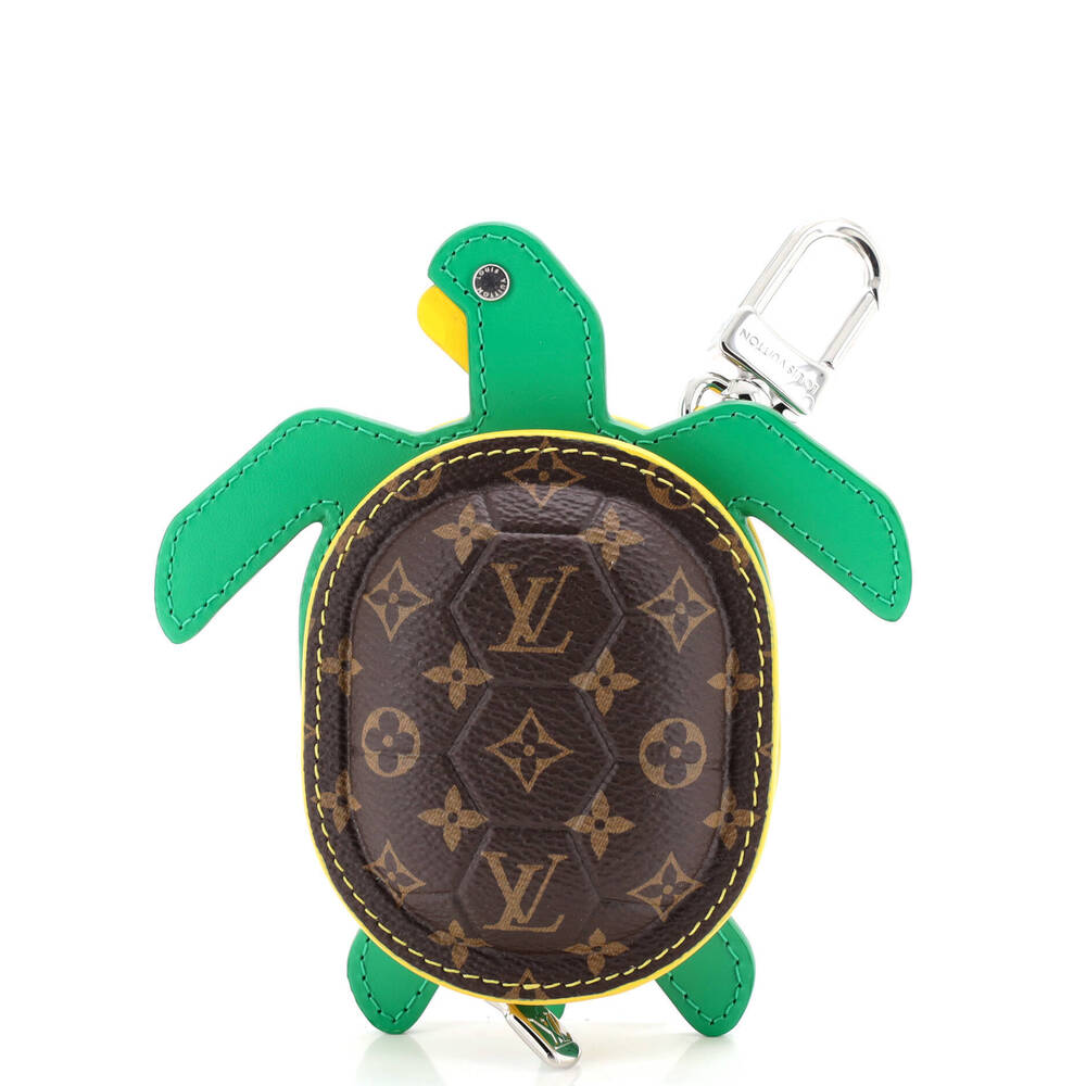 Louis Vuitton Turtle Pouch Bag Charm Monogram Canvas with Leather